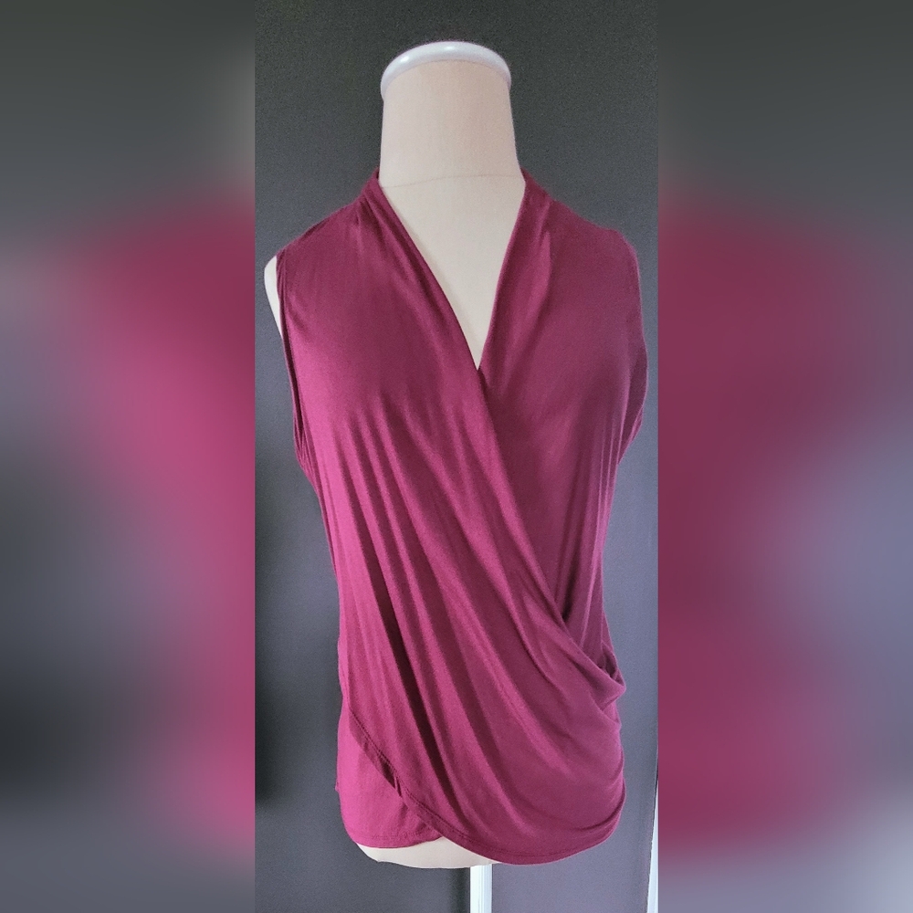 1. STATE Sleeveless Burgundy Wrap Top. Size S